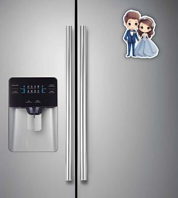 Cute Couple Fridge Magnet Gift for Anniversary Valentine Day Couple Special Home Decoration  Refrigerator Magnet Sticker  Almirah Decor Magnet Home Decor Item